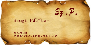 Szegi Péter névjegykártya